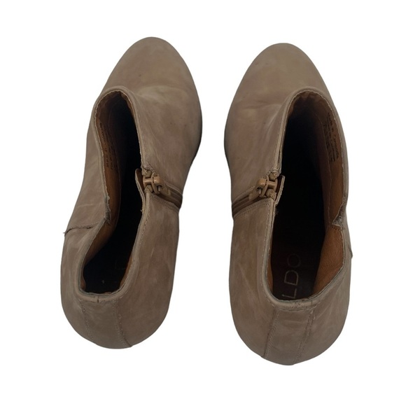 Aldo Tan Side Zip Block Heel Ankle Booties Size 7.5 Women's - Picture 5 of 9